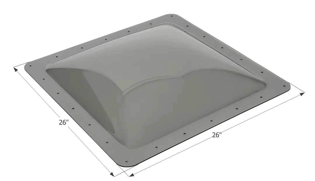 12121 – ICON Skylight, 4 Inch High Bubble Type Dome Square For 22 Inch Length x 22 Inch Width Opening 26 Inch Length ...